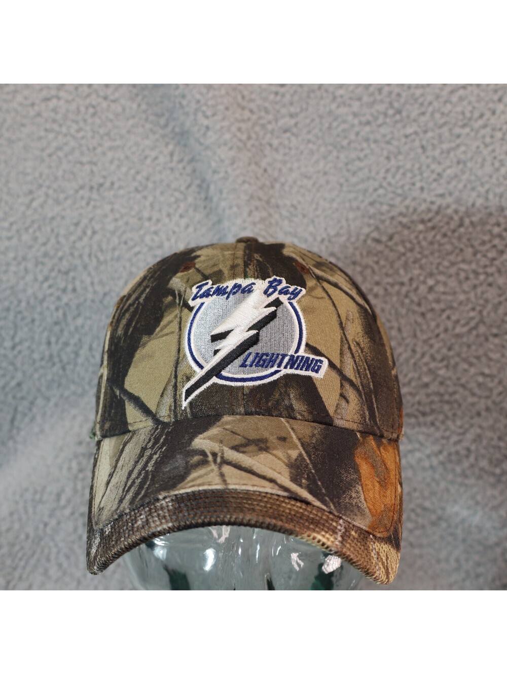 Tampa Bay Lightning Strapback Hat Tree Camo Vtg y2k
